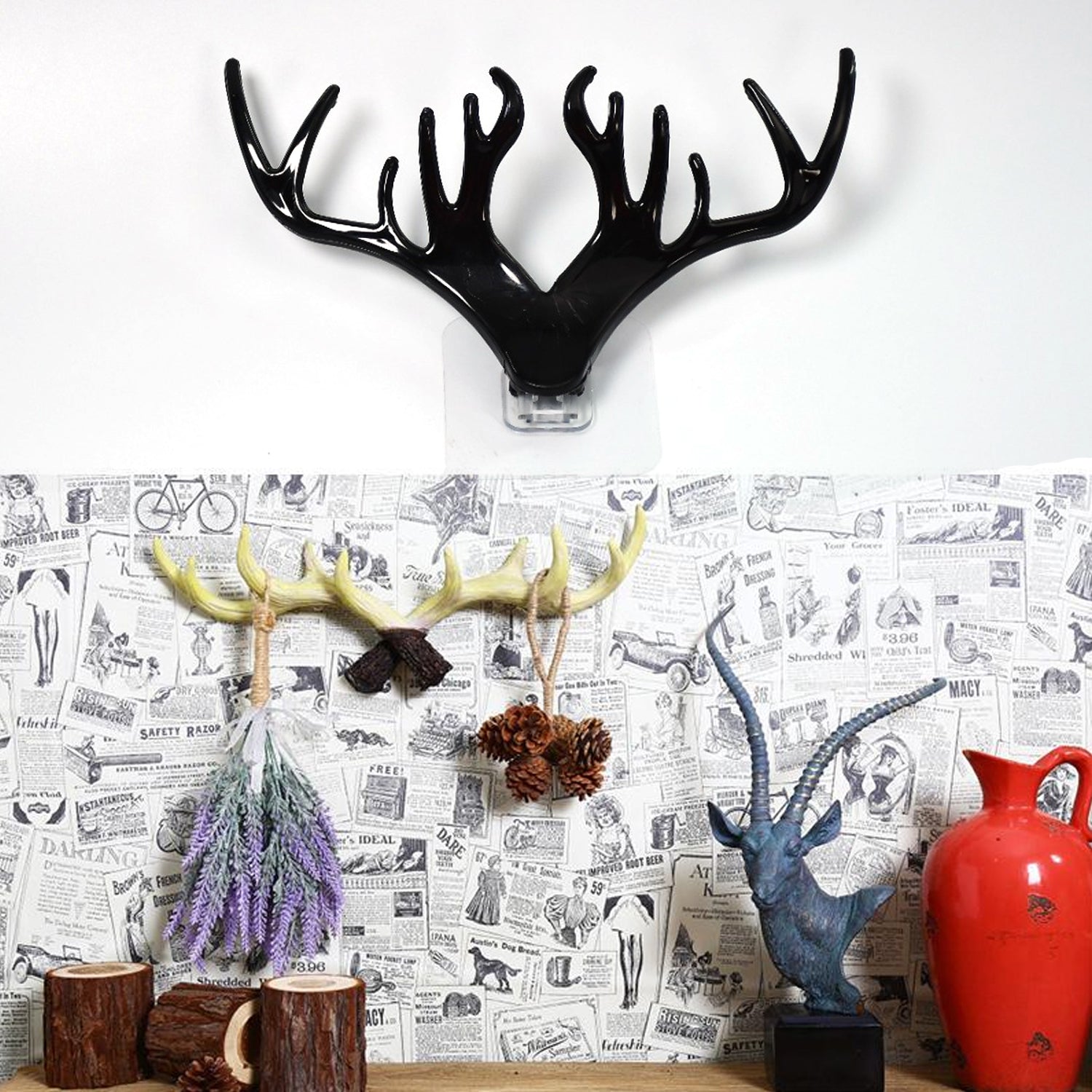 9060 Deer Head Hanging Hook, Self Adhesive Wall Door Hook Hanger Bag Keys Sticky Holder (Black) DeoDap 9060 Deer Head Hanging Hook, Self Adhesive Wall Door Hook Hanger Bag Keys Sticky Holder (Black) DeoDap